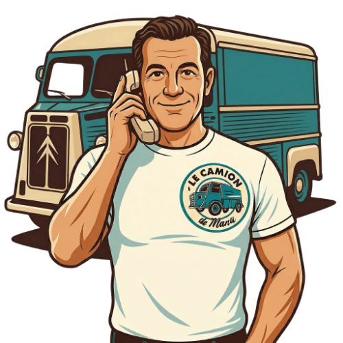 Illustration : Manu au téléphone pour organiser un débarras